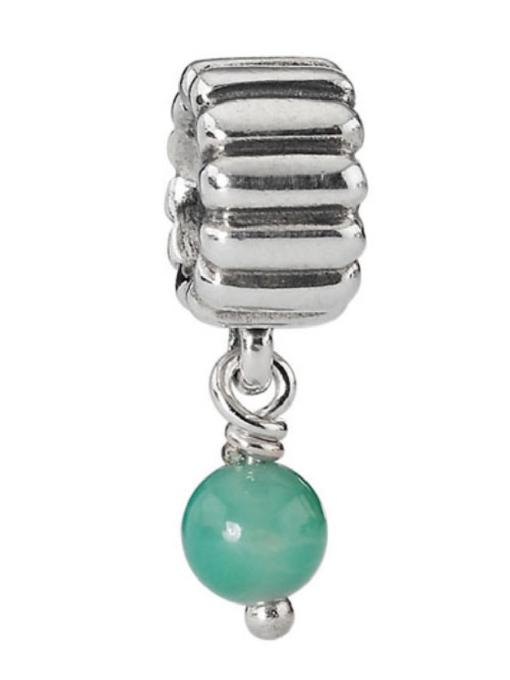 Retired Pandora Chrysoprase May Birthstone Dangle Charm Sterling Silver 925 EUC